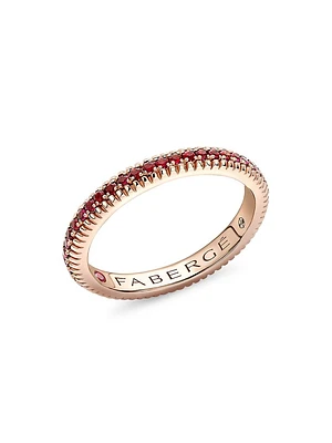 Colors of Love Rose Gold Ruby Fluted Eternity Ring