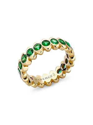 Colors of Love Cosmic Curve Yellow Gold Emerald Eternity Ring