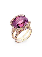 Emotion Katharina Yellow Gold 18.81 tcw Spinel Ring with Diamonds & Colored Gemstones