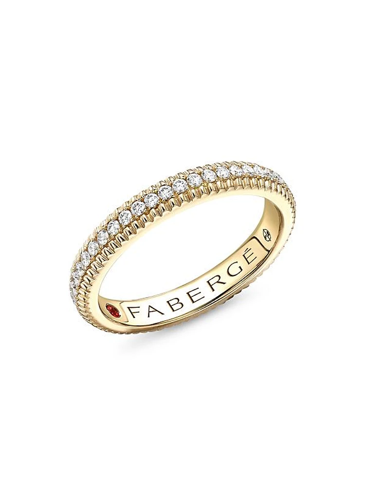 Colours of Love Yellow Gold Diamond Fluted Eternity Ring