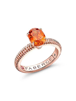 Colors of Love Rose Gold Spessartite Fluted Ring