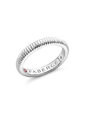 Colors of Love White Gold Fluted Ring