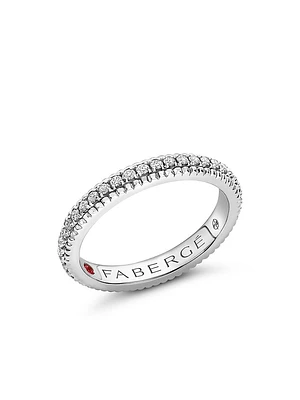 Colors of Love White Gold Diamond Fluted Eternity Ring