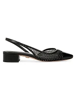 Cecile 25MM Rhinestone-Mesh Slingback Pumps