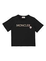 Little Girl's & Short Sleeve Embroidered Logo T-Shirt