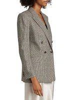 Plaid Wool-Blend Double-Breasted Blazer