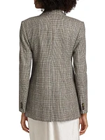 Plaid Wool-Blend Double-Breasted Blazer