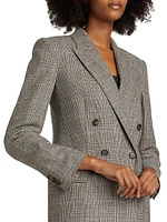 Plaid Wool-Blend Double-Breasted Blazer