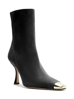 Olivia Suede Curved-Heel Boots