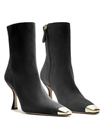 Olivia Suede Curved-Heel Boots