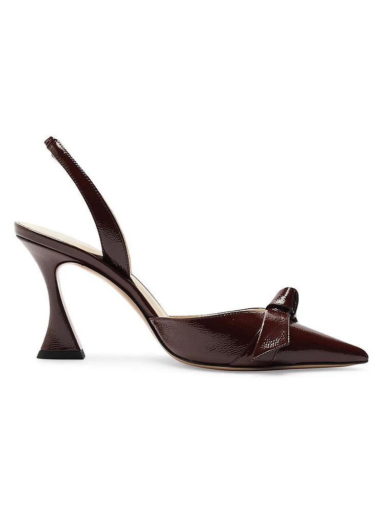 Clarita Bell 85MM Patent Leather Slingback Pumps