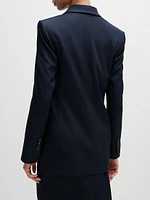 Regular-Fit Long-Length Jacket Denim-Effect Twill