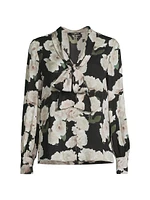 Dara Floral Stretch Silk Blouse