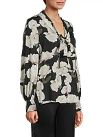 Dara Floral Stretch Silk Blouse