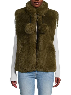 Ruby Faux Fur Pom-Pom Vest