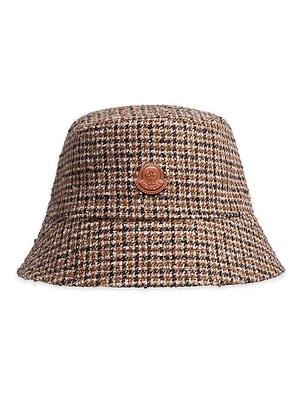 Wool Boucle Checkered Bucked Hat