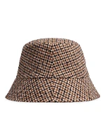 Wool Boucle Checkered Bucked Hat