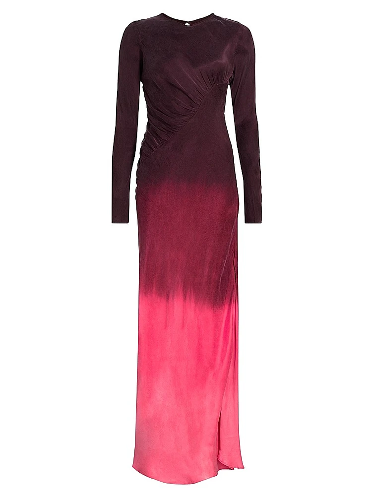 Fluid Drape Dip-Dye Maxi Dress
