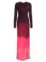 Fluid Drape Dip-Dye Maxi Dress