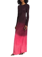 Fluid Drape Dip-Dye Maxi Dress