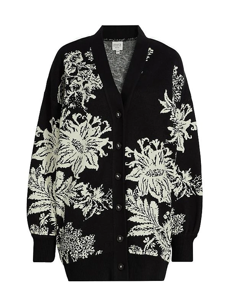 Dea Floral Intarsia-Knit Cardigan