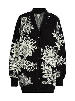 Dea Floral Intarsia-Knit Cardigan