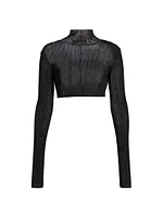 Rib-Knit Mock Turtleneck Crop Top