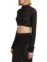 Rib-Knit Mock Turtleneck Crop Top