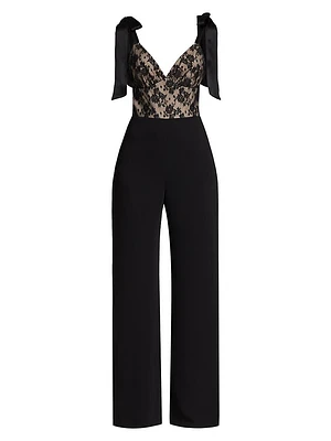 Audrielle Lace Bow Jumpsuit