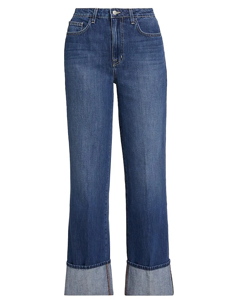 Miley High-Rise Cuffed Wide-Leg Jeans