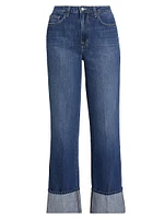 Miley High-Rise Cuffed Wide-Leg Jeans