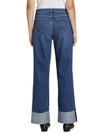 Miley High-Rise Cuffed Wide-Leg Jeans