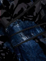 Velvet Burnout V-Neck Midi-Dress