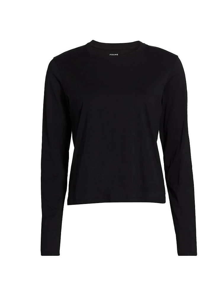 Cotton-Jersey Long-Sleeve Top