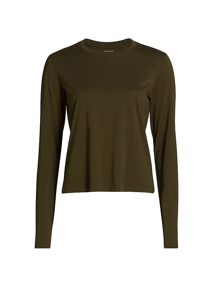 Cotton-Jersey Long-Sleeve Top