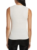 Smocked Silk-Cotton Crewneck Tank