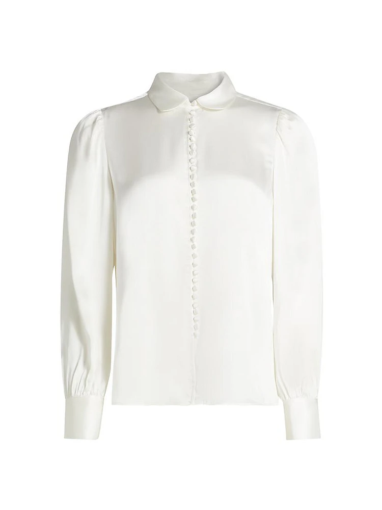 Silk Button-Front Blouse