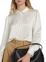 Silk Button-Front Blouse