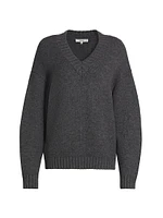 Chunky Wool-Cashmere V-Neck Sweater