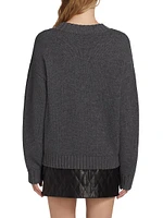 Chunky Wool-Cashmere V-Neck Sweater