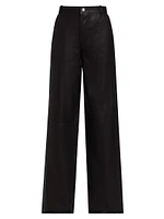 Leather Wide-Leg Pants