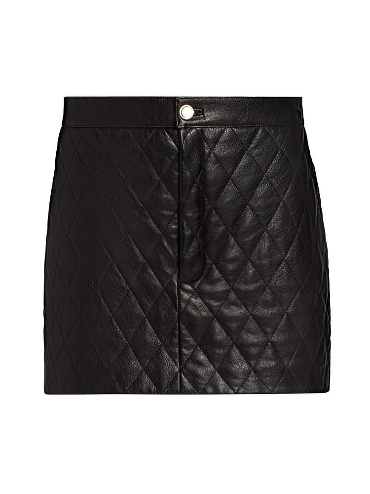 Quilted Leather Miniskirt