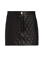 Quilted Leather Miniskirt