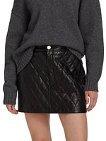 Quilted Leather Miniskirt