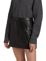 Quilted Leather Miniskirt