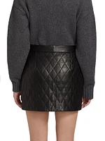 Quilted Leather Miniskirt