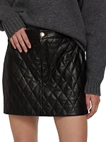 Quilted Leather Miniskirt