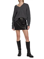 Quilted Leather Miniskirt