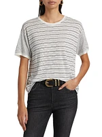 Striped Linen Crewneck T-Shirt