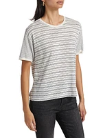Striped Linen Crewneck T-Shirt